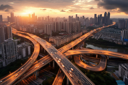 交通的城市建筑立交桥高清图片素材