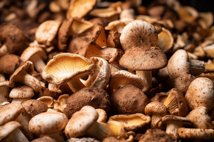营养的干蘑菇食材图片
