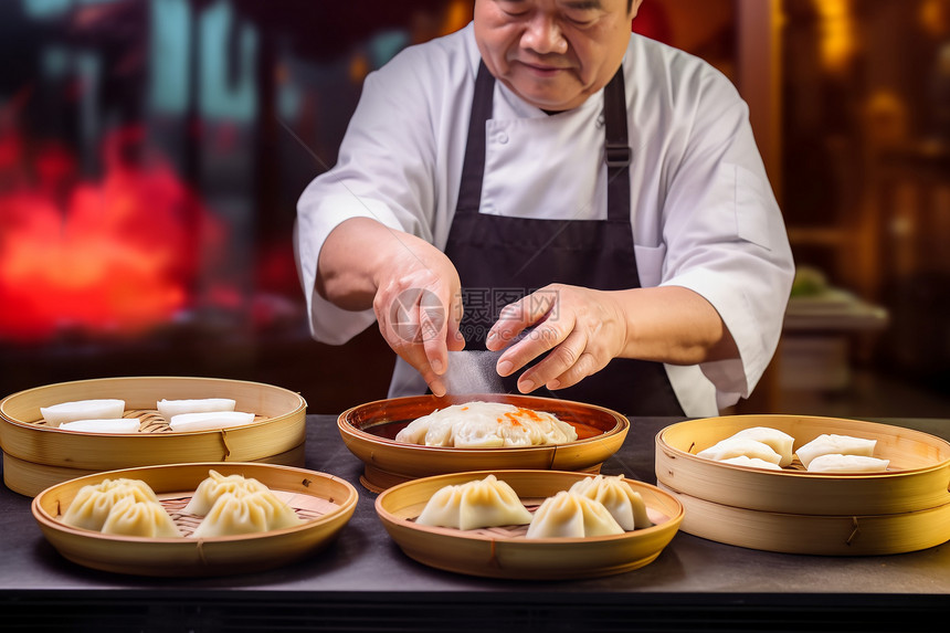 在烹饪美食的厨师图片