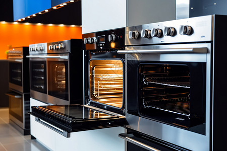 厨房里的多功能的烤箱图片