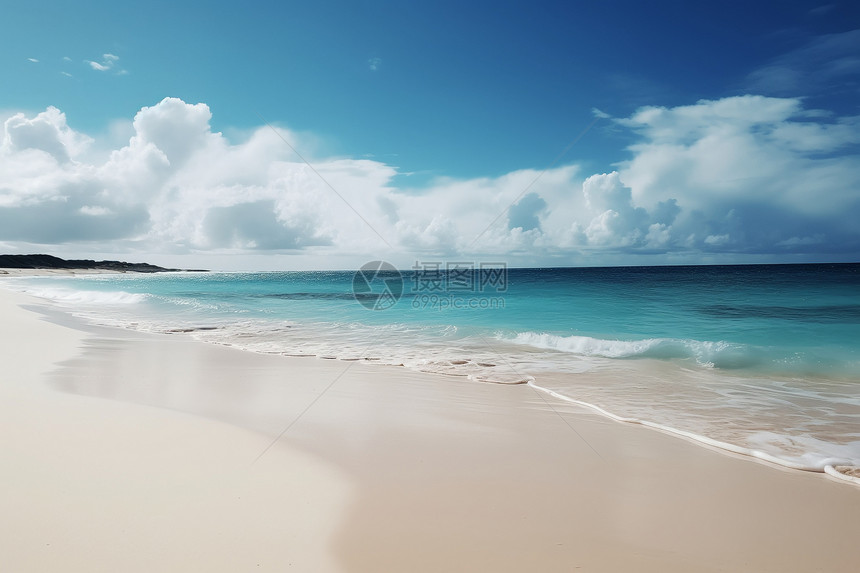 加勒比细沙海滩图片