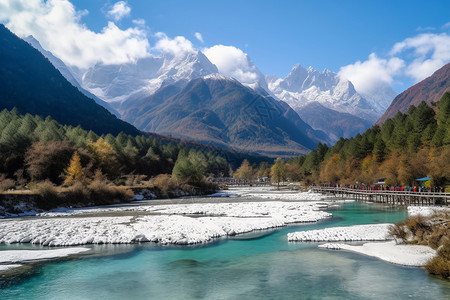 夏季的玉龙雪山美景图片