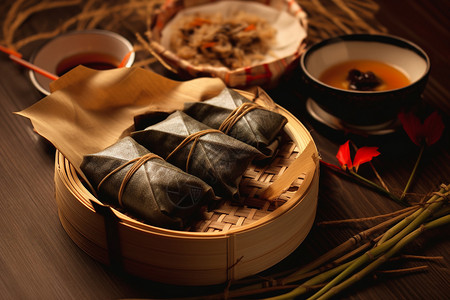 传统节日的美食粽子图片