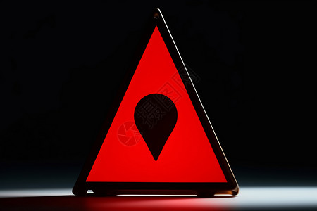 红色交通三角警告信号背景图片