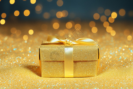 金色的礼物盒背景图片