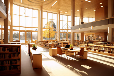 图书馆内部学校的图书馆背景