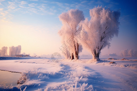 冬天户外的自然景观图片