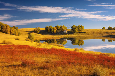 乌兰布通草原的秋季景观图片