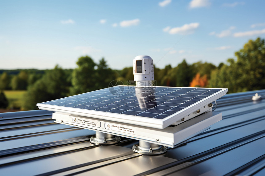 可再生能源太阳能电池板监控图片
