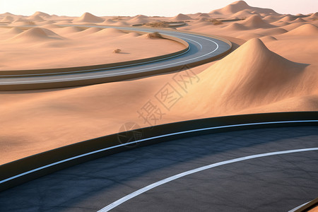 沙漠中的公路背景图片