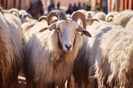 养殖的羊群背景图片