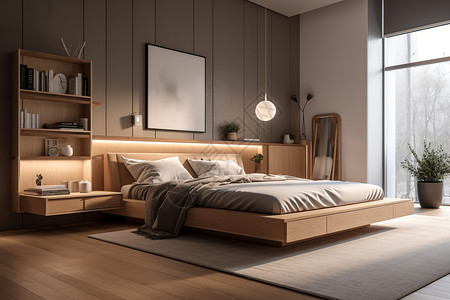 极简主义的卧室高清图片