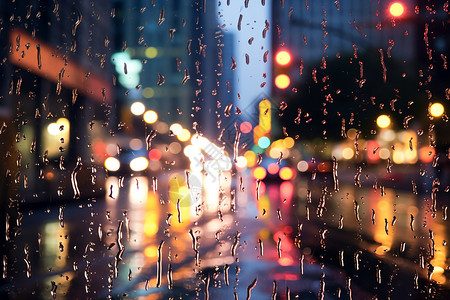 雨后折射的城市背景高清图片