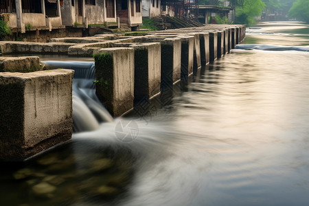 古村落水域风景图片