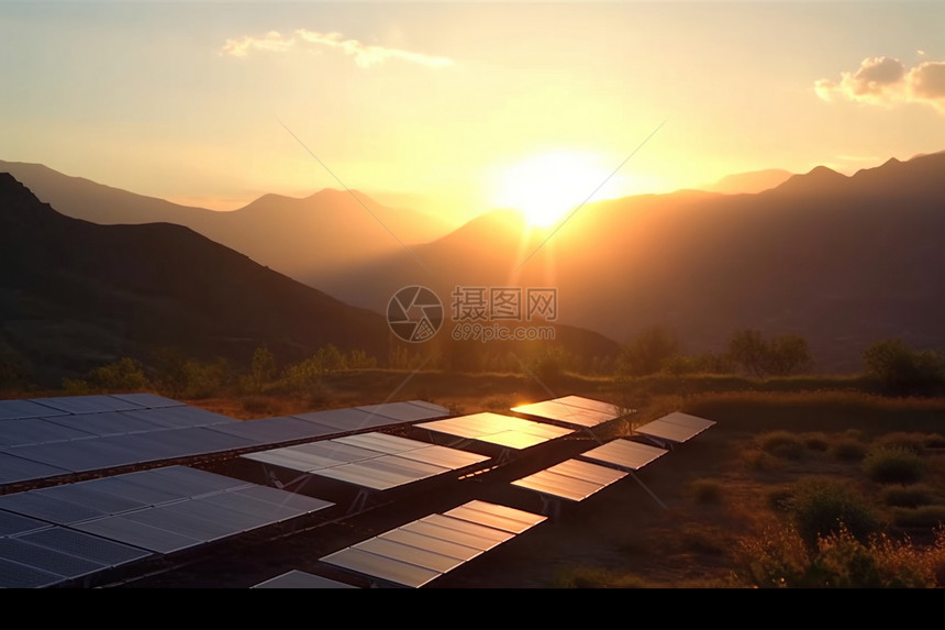 山下的太阳能电池板图片