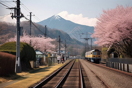 日本铁路风景图片