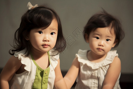 两个漂亮的小女孩背景图片