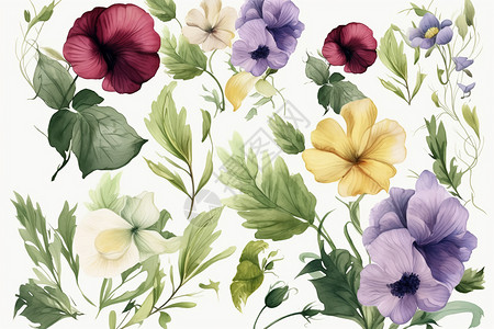 各种花卉图形背景图片