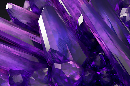 切割的几何状紫水晶图片