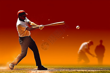打棒球的男人背景图片