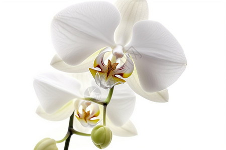 白色兰花一朵白色的兰花插画