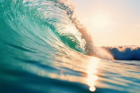 海面浪花奔腾的浪花背景