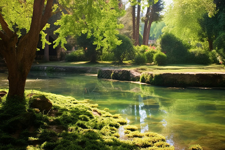 绿色的池塘图片