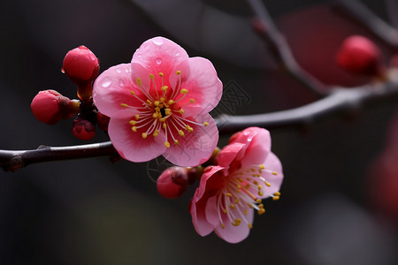 盛放的梅花背景图片