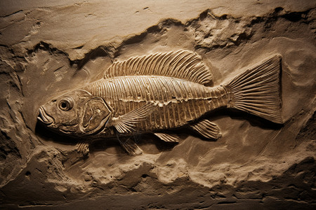 百万年前的鱼化石高清图片