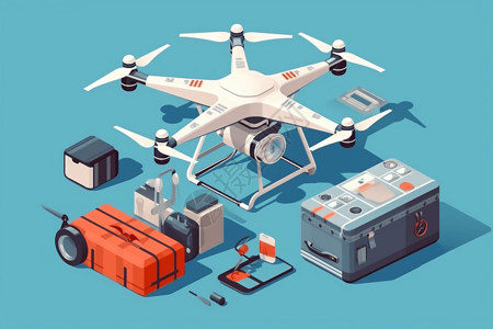 智能无人机运输药品的无人机插画