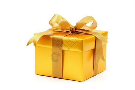 金色蝴蝶结礼物盒背景图片