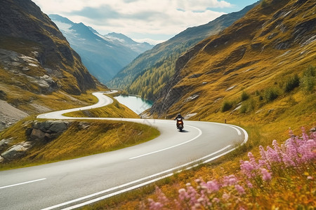 车手在公路上背景