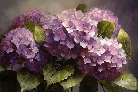 优雅的紫色绣球花图片