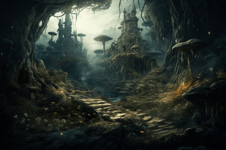 黑暗神秘的森林图片