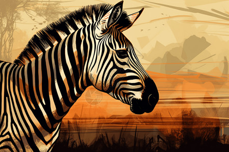 非洲大草原的斑马背景图片