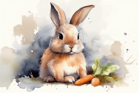 兔子吃叶子背景图片