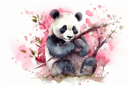 手绘可爱的大熊猫图片