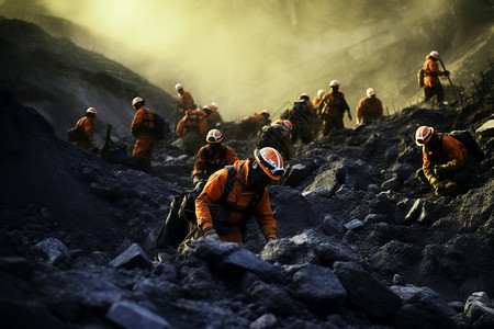工作情况感兴趣救援队在山体滑坡情况下面临的挑战背景