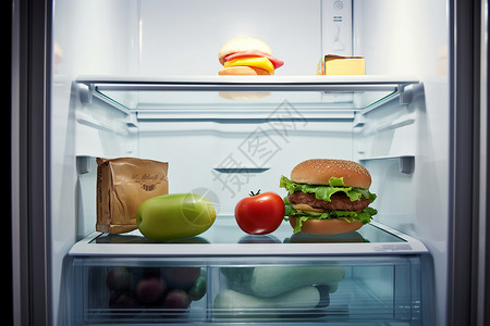 冰箱中保鲜的食物高清图片