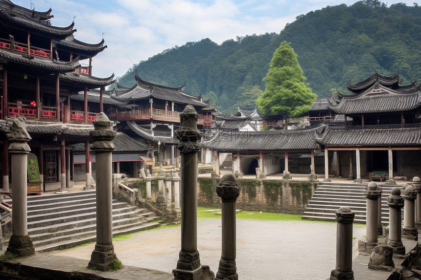 中国传统的古式建筑图片