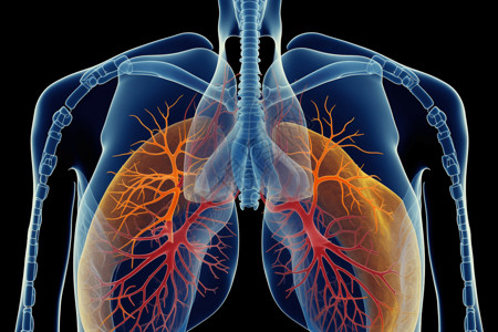呼吸系统和肺部的示意图图片