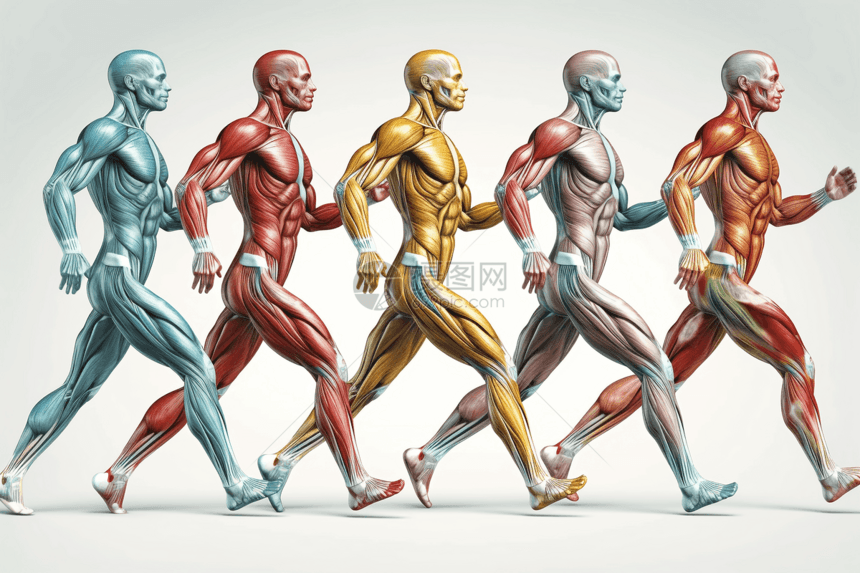 人体肌肉系统功能的插图图片