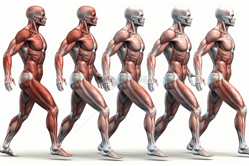人体肌肉系统的插图图片