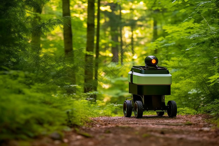 在森林中的科技机器人图片