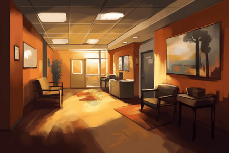 精神卫生诊所的走廊背景图片