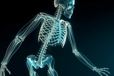 人体骨骼的示意模型高清图片