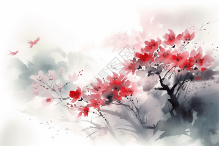 中国传统绘画的梅花图片