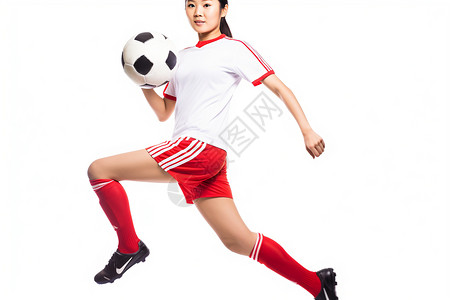 足球运动的女孩图片