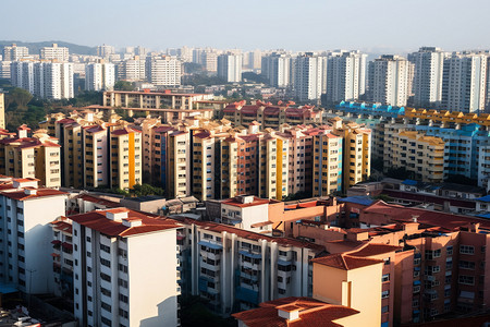 城市中的居住大楼背景图片