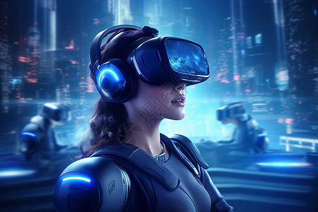 科幻的VR技术背景图片